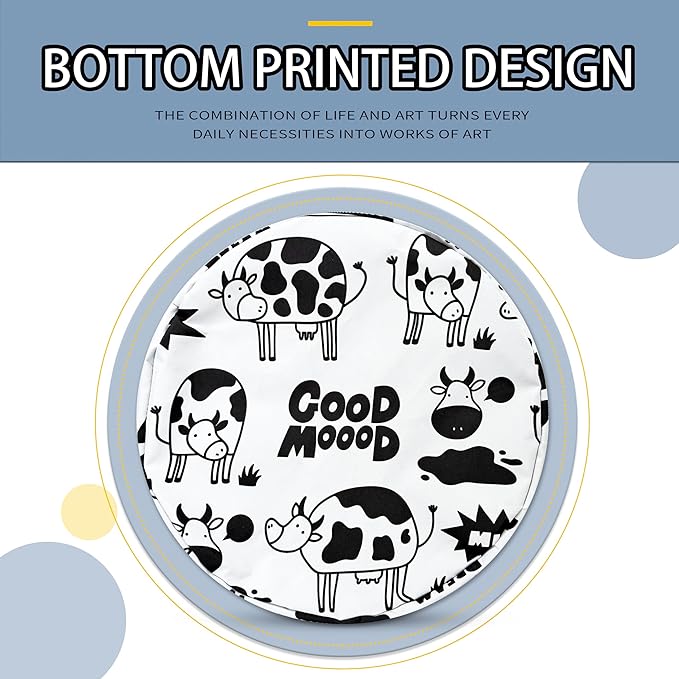 Cute Cow Laundry Basket Black White Cows Foldable Oxford Cloth Funny Tote Bag Laundry Hamper Clothes Storage Bucket Toy Organizer For Bathroom/Laundry Storage/Bedroom 18.9x16.5 Inch