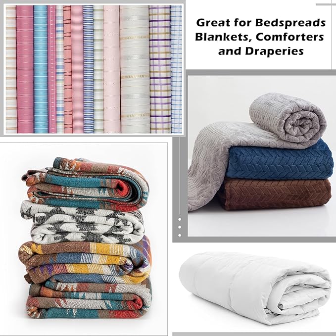 4 Pcs Bedspread Drapery Hangers 22 Inch Metal Linen Hanger Heavy Duty Blanket Tablecloth Hangers with Anti Slip Rubber Sleeve for Heavy Items, Silver