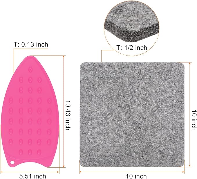 HARFINGTON Wool Pressing Mat 10" x 10" Wool Ironing Pad Sewing Notions for Crafts Quilter Quilting