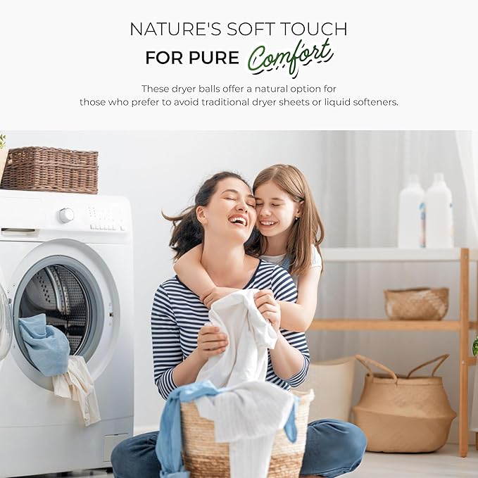 Pursonic Laundry Wool Dryer Balls Made with 100% Pure New Zealand Wool - Natural Reusable Fabric Softener Balls for Drying Time & Energy Consumption - Reduces Clothing Wrinkles & Lint - Set of 9