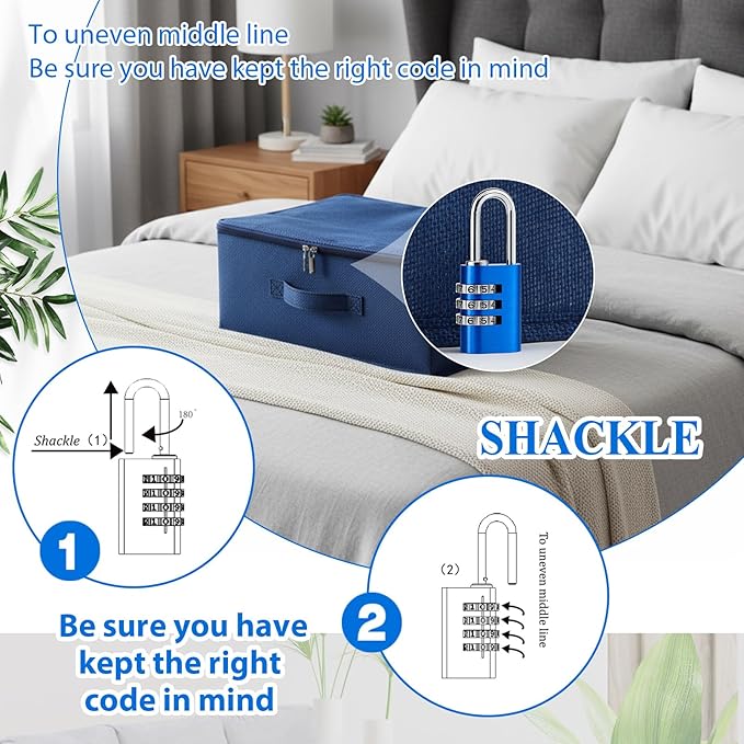 Discreet Lockable Toy Bag Storage Organizer Toy Bag Storage Bins Case with Zipper Lid for Women and Men Clothes Container(Dark Blue,15 x 10 x 6.3 Inch)