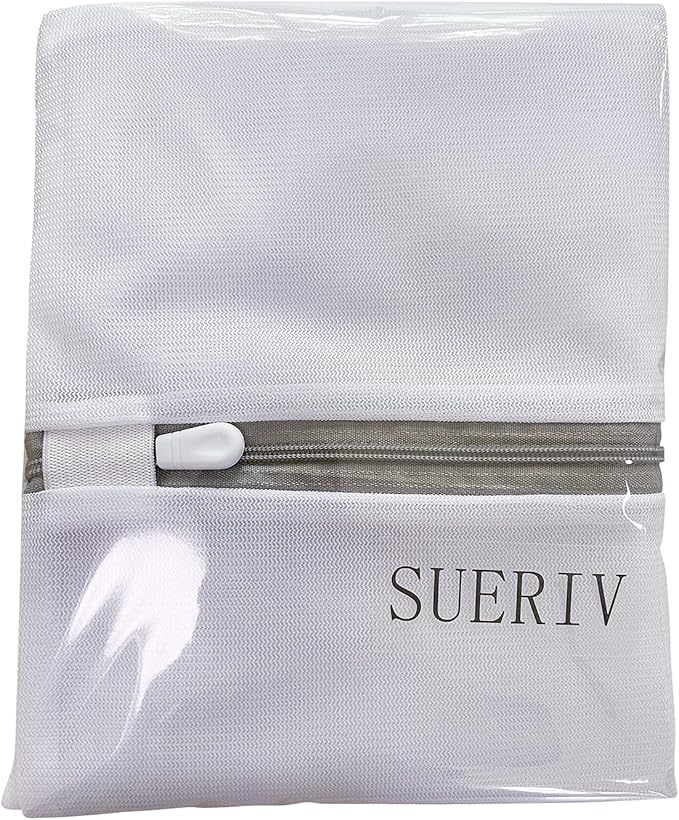 Laundry Mesh Bag-Heavy Duty Fine Mesh Wash Bag for Washing Machine-Supper Zipper Net Laundry Bag for Travel,Lingerie,Sweater,Garment,Undergarment （1M+2L）