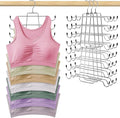 POZEAN Tank Top Hanger 4 Pack, Space Saving Bra Hangers, Non-Slip Closet Organizers and Storage for Camisoles Swimsuits Scarves Ties Strappy Dress