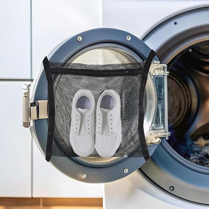 Shoe Dryer Bag, HoneyComber Mesh Bags, Shoe Washer Machine Bag with Strap and Zipper for Clothing Shoes Laundry Accessories 16.3 x15.9 Inch