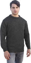 Aran Crafts Plain Crew Neck Sweater (100% Wool)