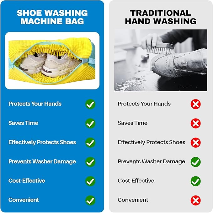 Shoe Washing Bags for Machine – 2 Pack Sneaker Laundry Bag with Sneaker Molds & Brush, Tennis Footwear Cleaner Kit for Washer and Dryer, Reusable Mesh Cleaning Set
