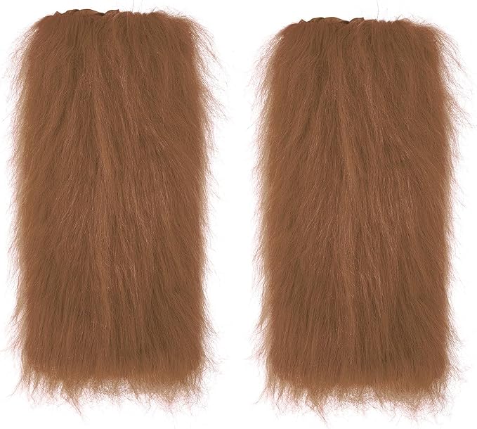 Zando Furry Faux Fur Leg Warmers for Women - Soft Fluffy Legwarmer Winter Boot Cuffs Covers for Daily Halloween Santa Costume
