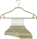MAWA by Reston Lloyd Silhouette Series Non-Slip Space Saving Clothes Hanger with Bar & Hook for Pants and Skirts, Style 41/FRS, Set of 12, Gold