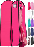 72" Tapered Long Dress Bags for Gowns - Wedding Dress Garment Bag for Dresses - Long Garment Bags for Hanging Clothes & Closet Storage, Dress Bag for Airplane