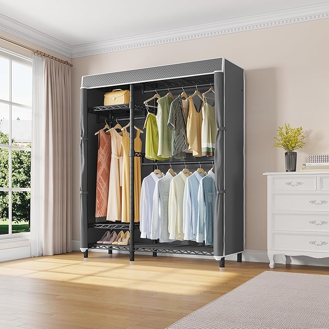 VIPEK Cover ONLY for V2/V2S/V7/R4/R3 Plus Clothes Rack, Dustproof Zippered Polyester Fabric Cover, Sturdy, Wrinkle Resistance, Breathability Keep Garments Dry, 46.1" L X 17.7" W X 75.2" H, Gray