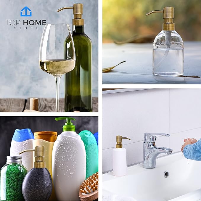 Bathroom Countertop Soap Dispensers (Bronze Brushed, 2 Pack)