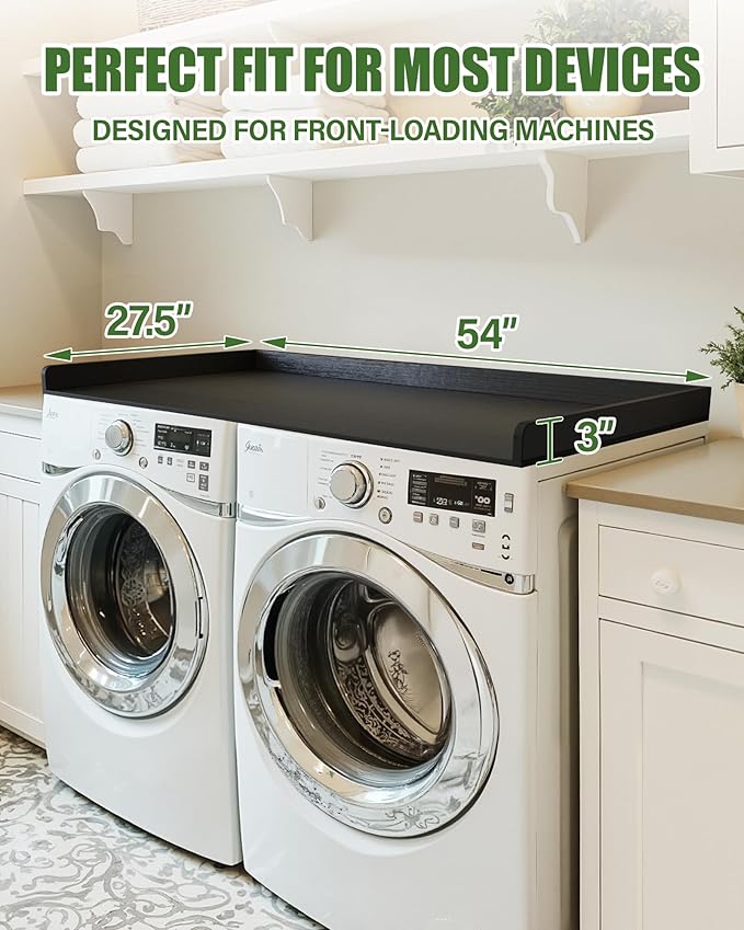 Premium-Grade HDPE Washer and Dryer Countertop 54"x27.5" – Waterproof washer dryer topper for Laundry Room Organization, Durable laundry countertop for Folding Clothes, Sorting, Extra Storage