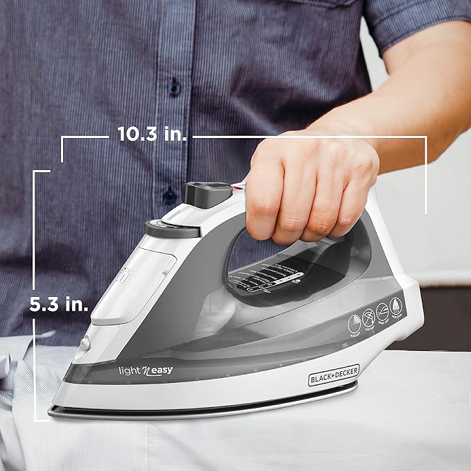 BLACK+DECKER Light ‘N Easy Compact Steam Iron,IR1020S,Stainless Steel Soleplate,Spray Mist,Anti-Drip,Auto Shutoff,(Pack of 4)