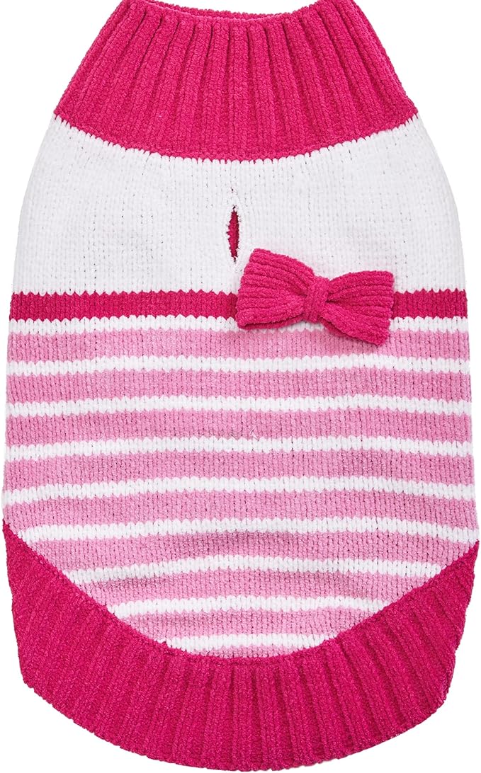 Blueberry Pet Pinky Princess Designer Chenille Dog Sweater in Pinky Princess, Back Length 20", Pack of 1 Clothes for Dogs
