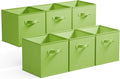 GRANNY SAYS Cube Storage Bins, 11 Inch 6 Pack Cube Storage Organizer, Foldable Fabric Storage Bins with Handle, Storage Baskets for Shelves, Closet, Light Green