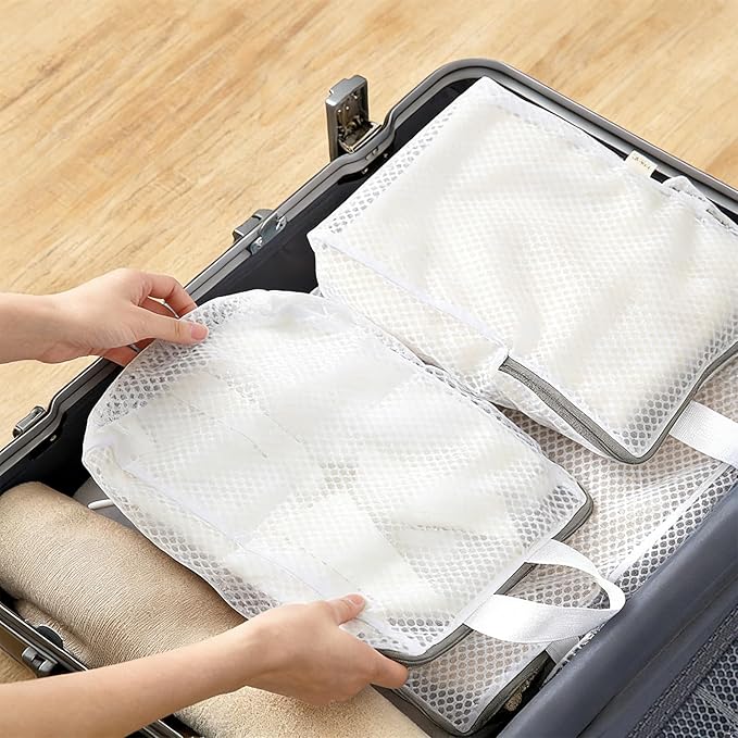 Mesh Laundry Bags for Delicates Reusable Durable Lingerie Bags for Washing Machine Large Laundry Bags for College Dorms Apartments Travel Storage Organizer Bag (3Pcs)