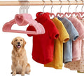 24 Pcs Pink Dog Clothes Hangers 13'' Non-Slip & 360° Swivel Pink Velvet Pet Hangers for Dogs and Cats Rustproof Metal Hooks, Space-Saving for Home Storage & Grooming Salons