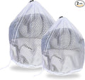 Mesh Laundry Bags, Laundry Bag for Delicates with Drawstring Closure Mesh Wash Bags for Lingerie Delicates Bra Underwear Pants Shoes Socks(2Pcs, M+S)