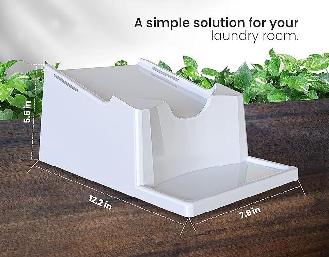 Skywin Efficient Liquid Detergent Holder and Organizer -1 Pack Soap Cup Storage Tray - Drip Tray - Laundry Detergent Dispenser Pedestal (White, 1)