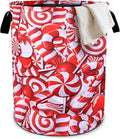 Christmas Candies Laundry Basket Foldable Oxford Cloth Tote Bag Laundry Hamper Clothes Storage Bucket Organizer For Bathroom/Laundry Storage/Bedroom 19.6x15.7 Inch