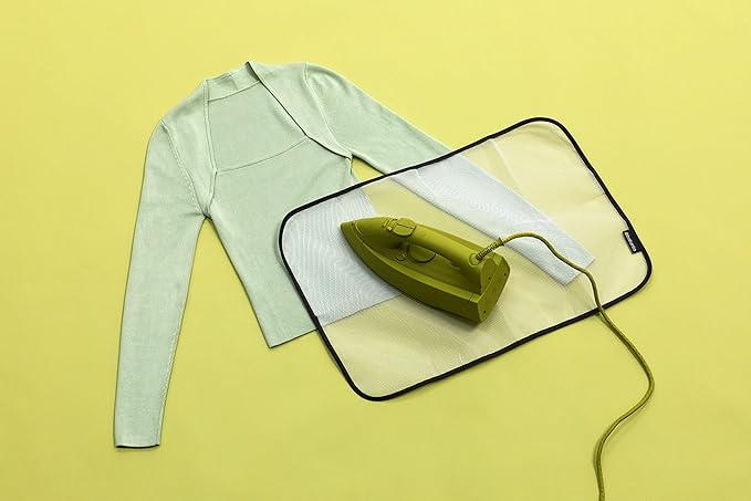 Brabantia Protective Ironing Cloth (15.75 x 23.62) Mesh Sheet to Prevent Steam Iron Shiny Marks on Clothes, Sensitive Fabric Garments