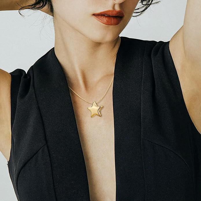 Chunky Gold Necklace for Women Gold Evil Eye Cowboy Pendant Necklace Dainty Paperclip Chain Vintage Luck Amulet Choker Necklaces Celestial Jewelry Gift