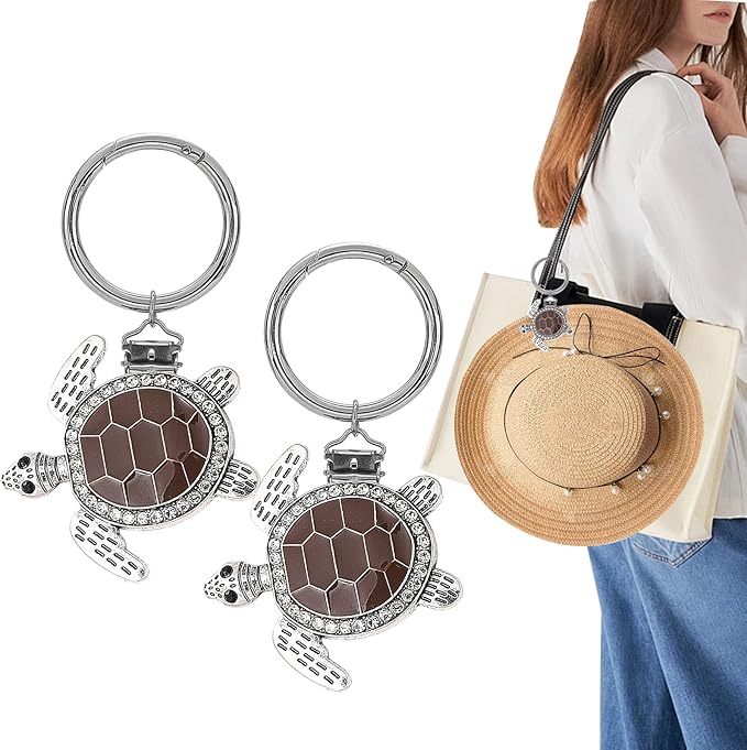 2Pcs Hat Clip for Travel on Bag - Turtle Beach Cruise Essentials Accessory for Handbag Backpack Luggage Purse Travel