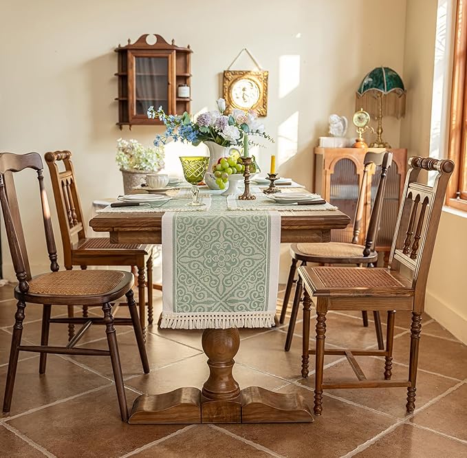 Table Runners 119 Inches,Waterproof Boho Table Runner with Tassel Fringe,Table Runner for Party Coffee Table