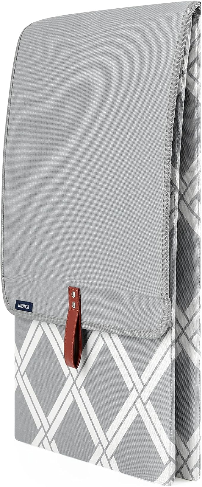 Nautica - Laundry Basket, Foldable Hamper & Storage Bin with Lid, Closet Organizers, Home Essentials (Grey Box Weave)