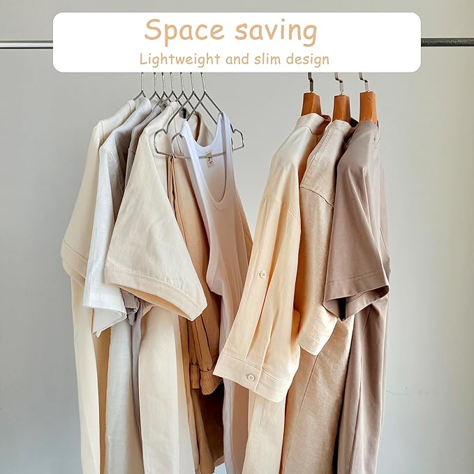 Extra Wide Wire Hangers for Plus Size Clothes, 19.6 Inch Stainless Steel Plus Size Hangers Ideal for XL, XXL Shirts, Coats, Dresses, Etc. Silver. 40pk.