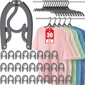 30 Pcs Travel Hangers Portable Foldable Travel Hanger Organizer, Plastic Cruise Essentials Clothes Drying Rack Folding Hangers for Camping Flying RV Europe Vacation Essentials Suitcase, Dark Grey