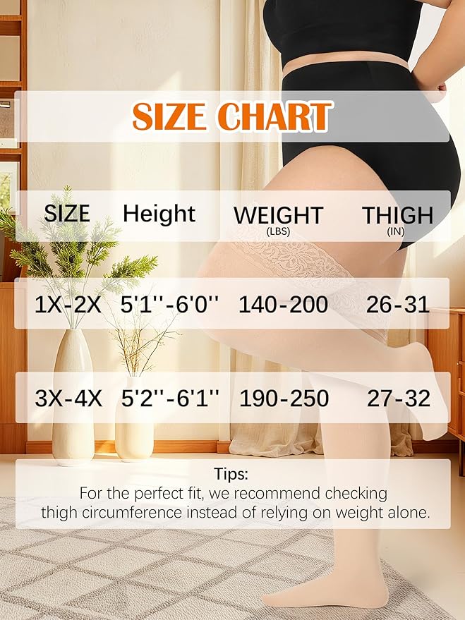 Plus Size Thigh High Socks for Women Fleece Lined Extra Long Over the Knee Stockings Leg Warmers Boot Socks