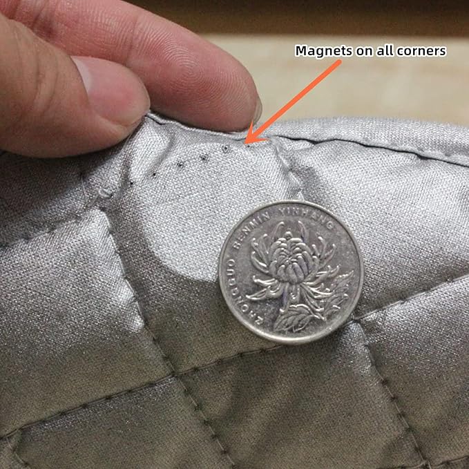Magnetic Ironing Mat Blanket Ironing Board Replacement, Iron Board Alternative Cover, Portable Travel Ironing Pad, Quilted Heat Resistant Ironing Pad Cover for Washer, Dryer, Table Top 33"X 19" (Gray)
