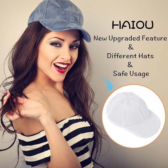 Haiou 2-Pack Hat Washer Cage Hat Washer Compatible with Washing Machine & Dishwasher for Baseball Caps (White)