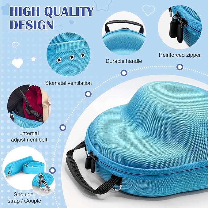 Hat Organiser Protects up to 6 Hats Travel Hat Case with Carry Handle and Adjustable Shoulder Strap for Men and Women for Travel and Home Storage