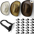 Modern JP Adhesive Cowboy Hat Hooks for Wall (24-Pack) – 3-Inch Wall Mount for Secure Hold, Wide Brim Hat Organizer, Western Room Decor – Black