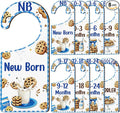 Baby Closet Dividers 8PCS, Milk and Cookies Themed Wooden Double-Sided Clothes Size Hanger/Organizer from Newborn to Toddler for Nursery Decor Baby Shower Birthday Gender Reveal Party Gift