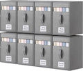 8 Pack Large Bed Sheet Organizers and Storage, (King & Queen Size) Sheet Organizer for Linen Closet, Foldable Bedding Storage Box with Window for Bedsheets, Blanket, Duvet Cover and Pillowcase