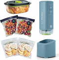 FoodSaver Mini Handheld Vacuum Sealer Machine with Marinate Setting & Charging Dock | Cordless Food Vacuum Sealer for Freezer, Storage, Sous Vide, Meal Prep | Blue