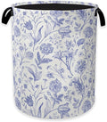 Hydrangea Flowers Laundry Basket,Rustic Floral Clothes Hamper,Oxford Cloth Collapsible Nursery Hamper Storage Organization for Bedroom,Bathroom,Office,College Dorms,16x20 Inch