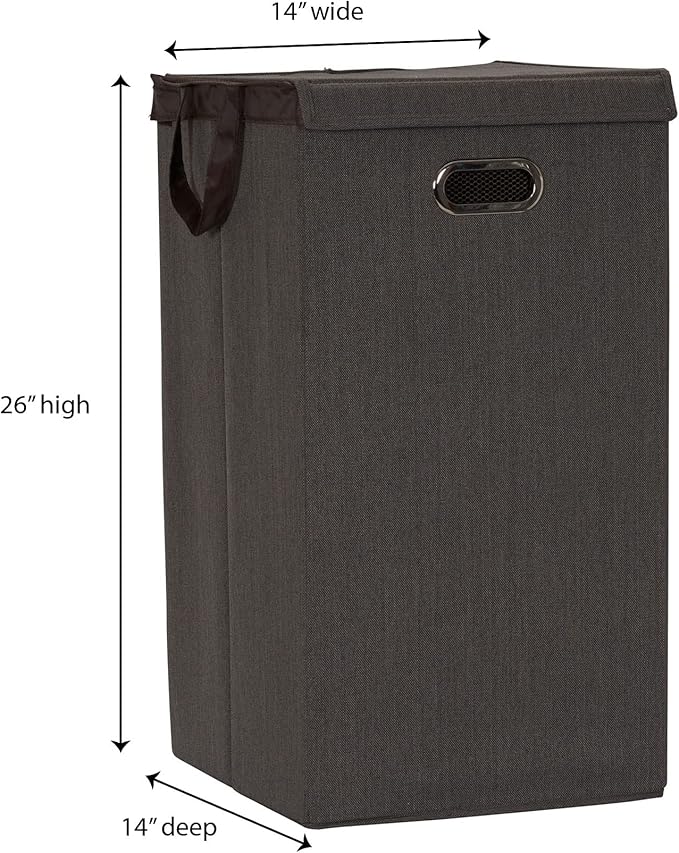 Household Essentials, Cobblestone Laundry Hamper, Sturdy Polyester Sides with Attached Magnetic Lid
