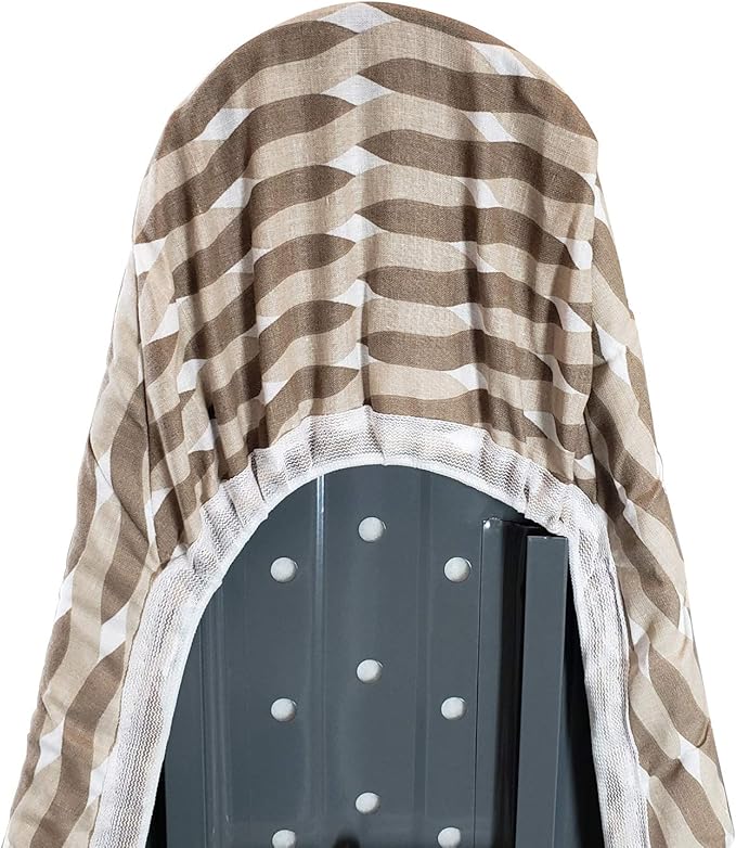 HOMZ 1915078 Premium Standard Width Ironing Board Cover and Pad, Taupe/Brown/White Pattern