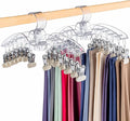 Antimbee Legging Hangers Organizer, Clear Pants Hanger with Larger Clips, 2-Pack Hanging 28 Leggings for Closet, Space Saving Yoga Hanger Storage Clothes and Essentials in Wardrobe