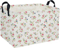 Rectangular Kids Baskets Flower Basket Cute Storage Bins Organizer Box Boys Room Decor for Home.(Dot flower)