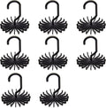 AUEAR, 8 Pack 360 Degree Rotating Scarf Hanger 20 Hooks Twirl Plastic Ties for Women Men Home Bedroom Supplies (Black)
