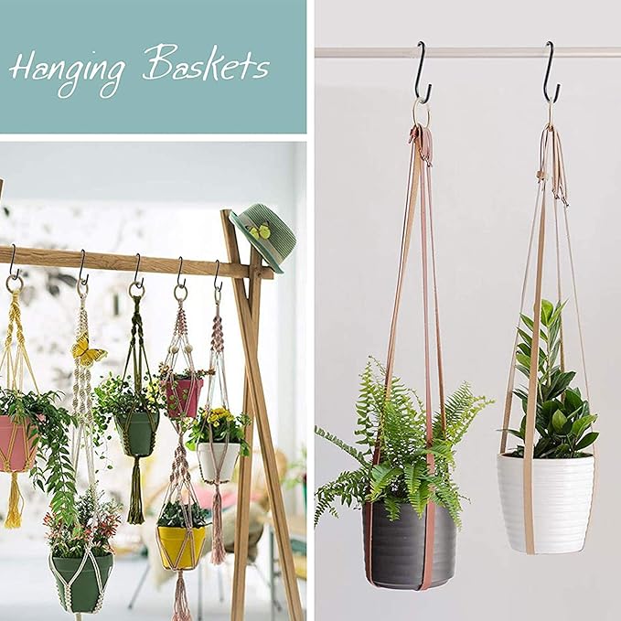 YourGift 10 Pack 3 Inch Heavy Duty S Hooks S Shaped Hooks Hanging Hangers Hooks for Kitchen, Bathroom, Bedroom and Office: Pan, Pot, Coat, Bag, Plants (10 Pack/Black/Medium)