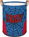 Spider Wed Personalized-Laundry-Hamper-Basket for Kids Custom Name Collapsible Storage Organizer Bin Dirty Clothes Toys Hamper for Boys Nursery in Laundry, Bedroom, Bathroom Wed-4