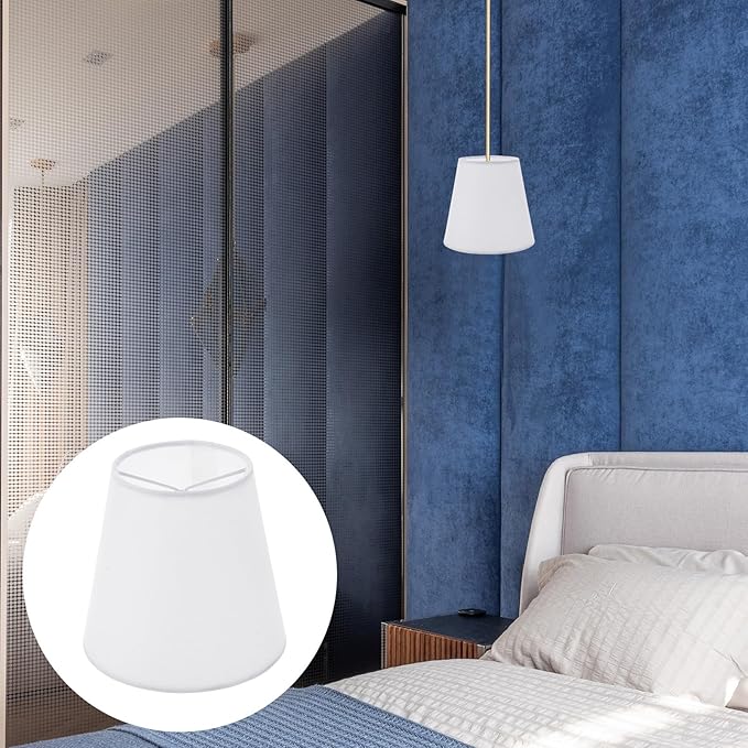 Housoutil Iron Cloth Lampshade Accessories Small Clip on Bulb Table Light Shade for Home Decor