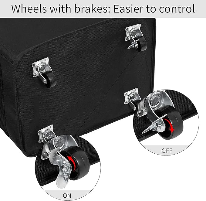 Chrislley 90L Rolling Laundry Basket Large Laundry Hamper with Wheels Collapsible Clothes Hamper Rolling Tall Laundry Storage Cart Foldable Clothes Organizer (Black)