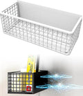 Magnetic Basket Fridge Organizer Wire Bins Pencil Holder Whiteboard Accessories Home Kitchen Organization (White-High)